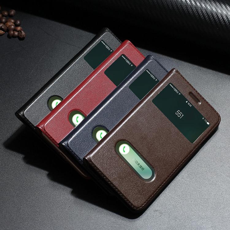 Double Open Window Flip Answer leather Mobile Phone Case For Iphone 6/6s plus 7 7plus