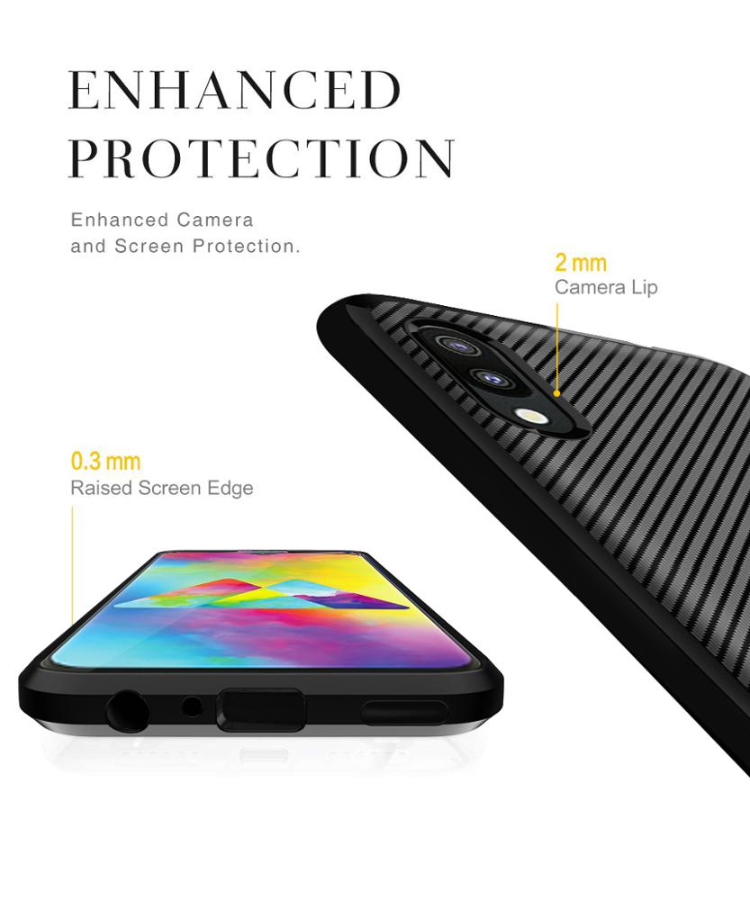 2019 New arrival Silicone carbon fiber phone case for Samsung galaxy M10 back cover
