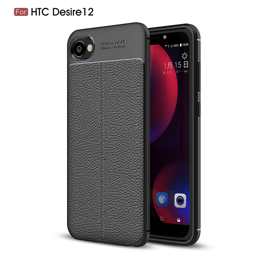 Carbon Fiber Lichee Pattern tpu For HTC Desirs 12 Soft TPU Case