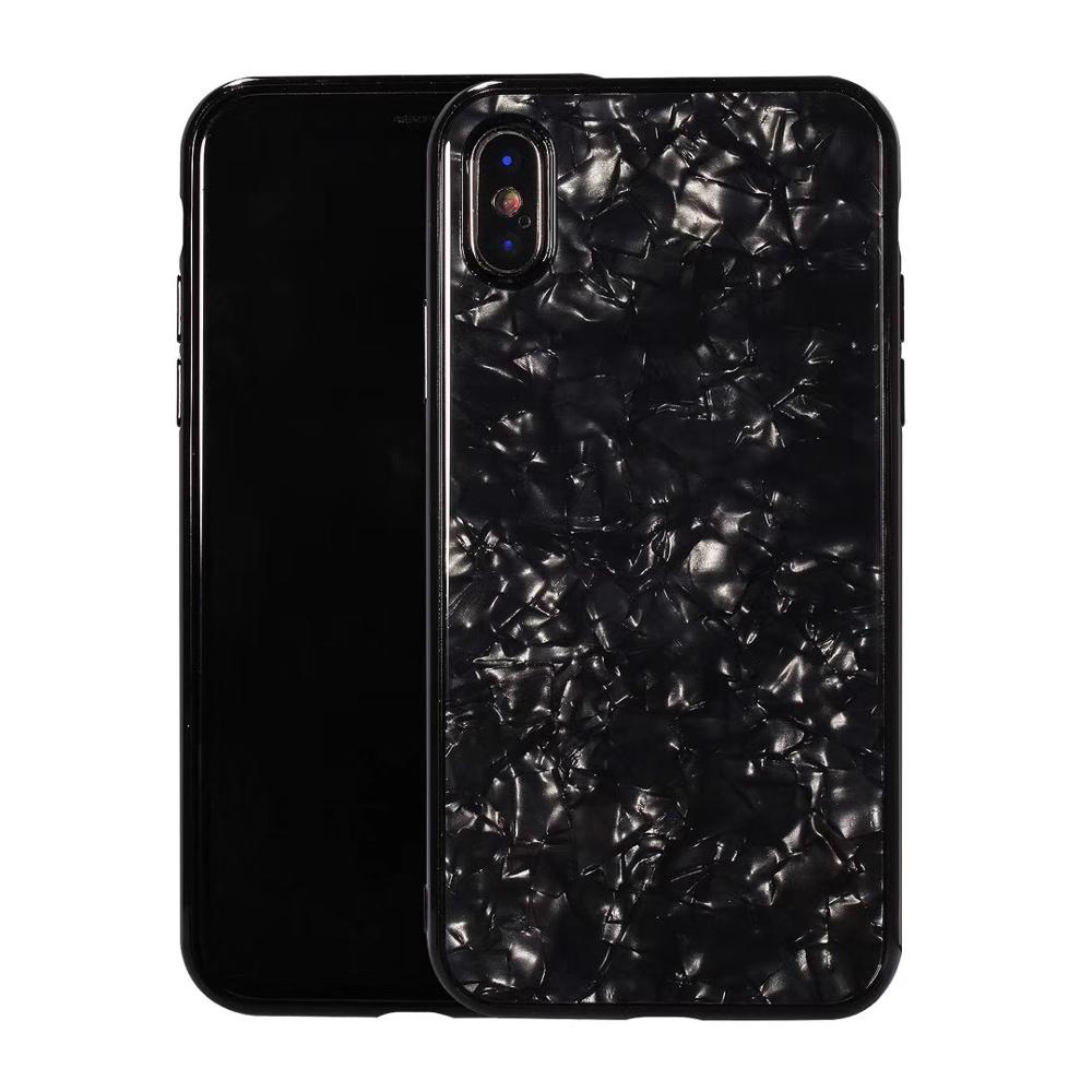 Hybrid TPU Bumper Tempered Glass Marble Cell Phone Case for Apple iPhone Xs Max Xr 8 7 6 Plus