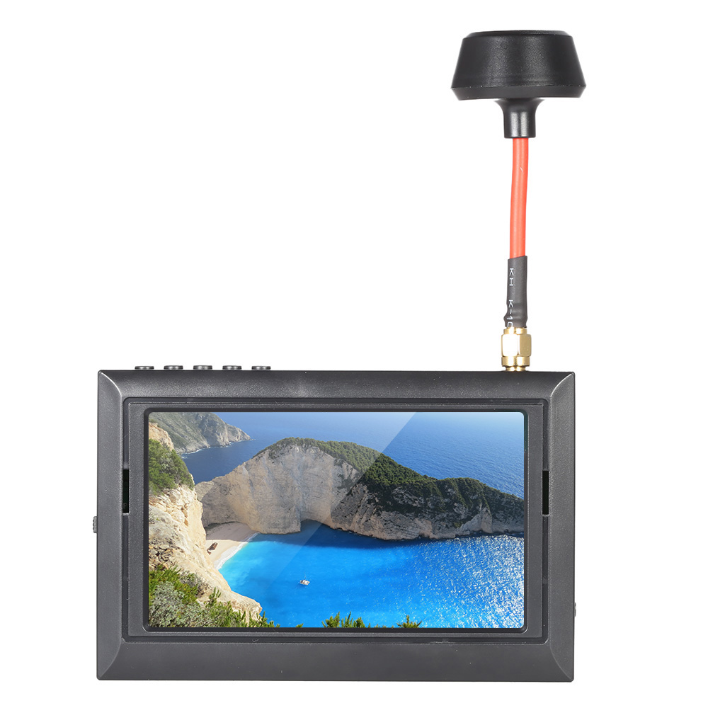 4.3 HD TFT LCD Screen Wireless Fly Camera FPV Monitor with Antenna Sun Shade Battery 500cd/m2 5.8GHz 32 Channels Receiver