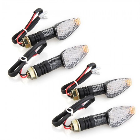 4 10 LED Amber Motorcycle Turn Signal Indicator Light Blinker Flasher Relay