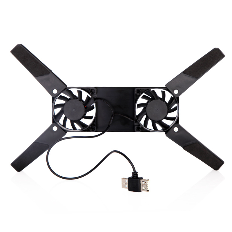 High Quality Rotatable USB Fan Laptop Notebook PC 2 Fans Cooler Cooling Pad Computer Peripherals Black