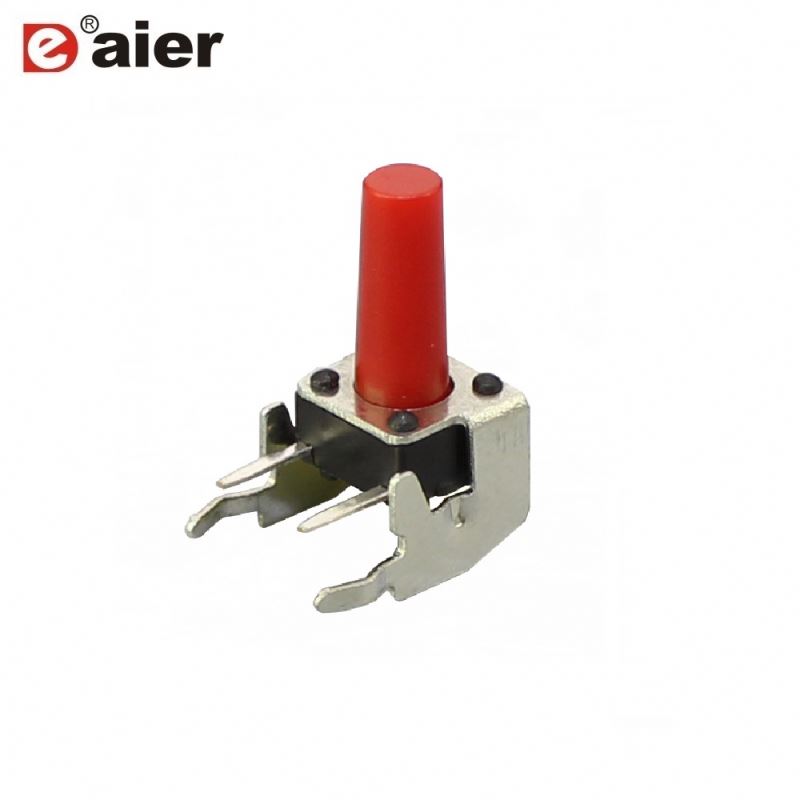 Metal PCB Terminal Tactile Switch 6X6 2 Pin Angle Tact Switch With Bracket