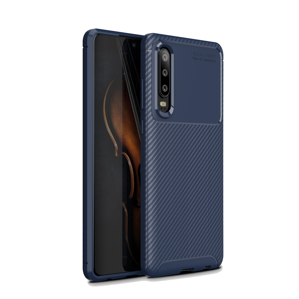 New Premium Shock Protection Carbon Fiber Skin TPU Silicone Case For Huawei P30