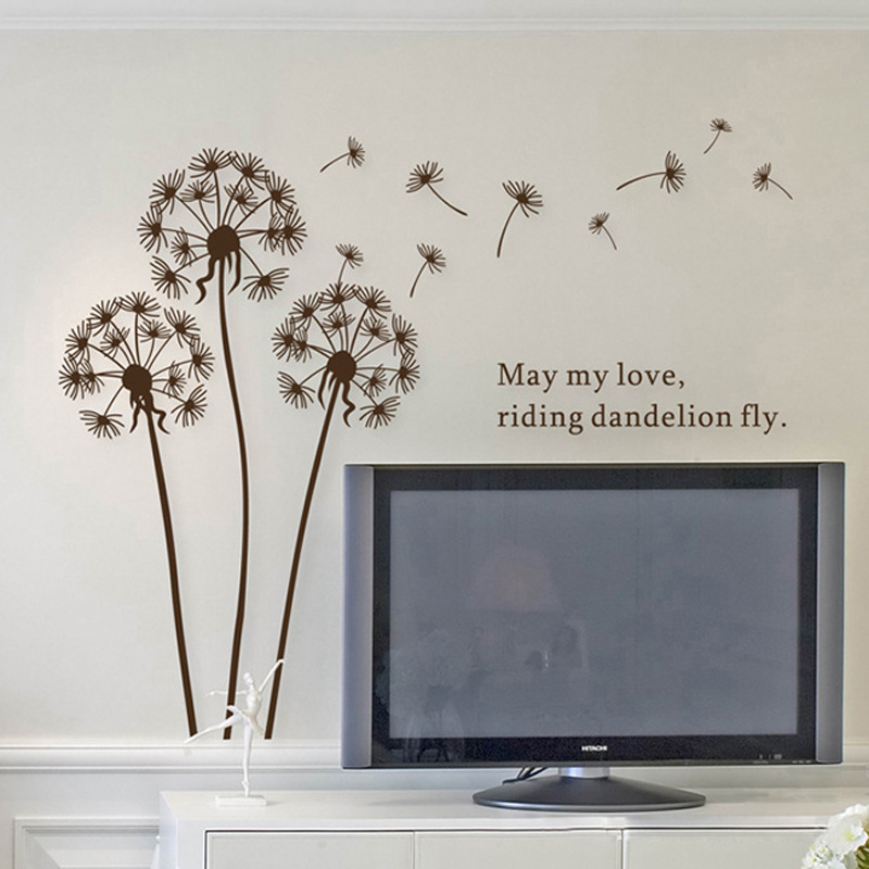 Flying Dandelion Wall Decals DIY Poster Art 3D Wall Stickers for Kids Rooms Home Decoration Decor vinilos paredes pegatinas