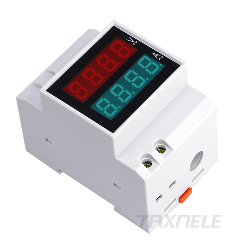 Display DIN RAIL Red Green AC80-300V 200-450V 0.2-99.9A Digital AC Voltmeter Alternationg Voltage Current Meter