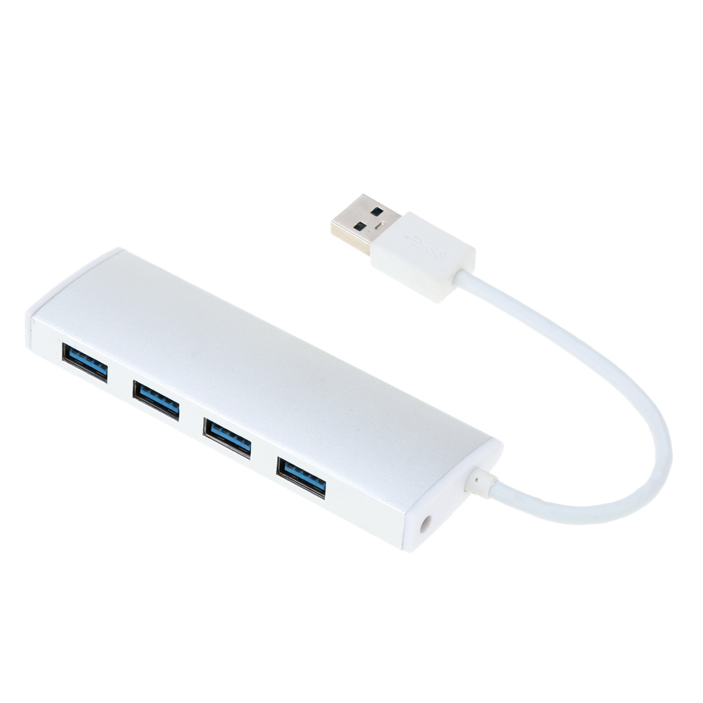 Mini 4 Ports Aluminum USB 3.0 Hub High Speed 5Gbps Portable Compact Splitter for PC Laptop Notebook Desktop Computer