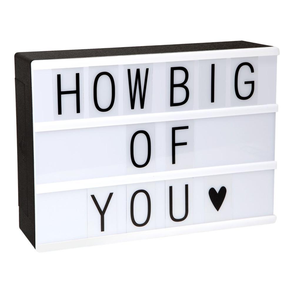 Goldmore decorative night light DIY message vintage board 85pcs symbols letters emojis A4 size cinematic light box