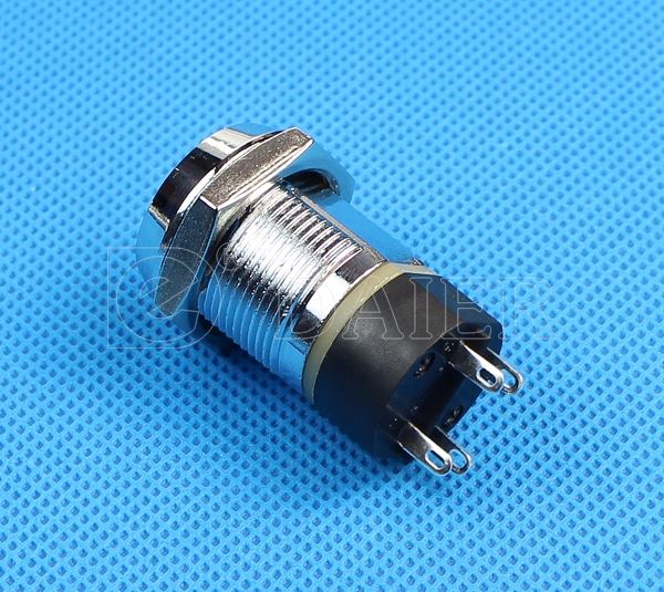 4A 28VDC 19MM 4 Pin ON-ON 2 Position Round SPDT  Switch Key