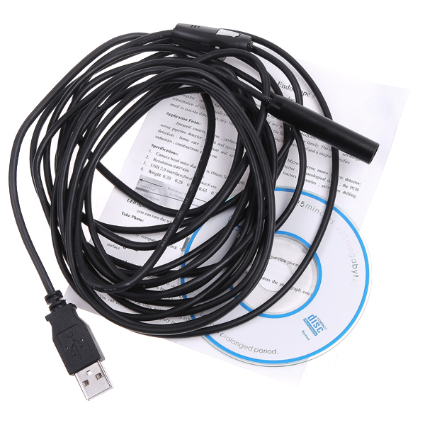 5M USB Endoscope Waterproof Inspection Camera Borescope USB digital microscope built-in LED light