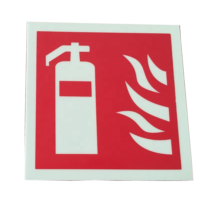 Luminescent fire equipment instructions sign glow in dark safety sign