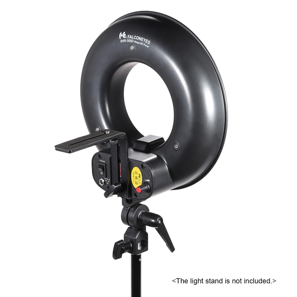 DVR-300D 300 LED CRI 95+ 5500K 19W LED Video Light Photography Studio Ring Light Panel Lamp for DSLR Camera Camcorder US/EU plug