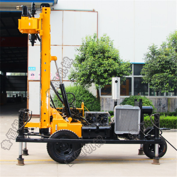 200m depth wheel truck water well drilling rig with air compressor