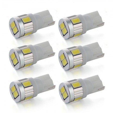 T10 1W White 5630 SMD 6 LED License Plate Light Lamp Bulb 6000-6500K