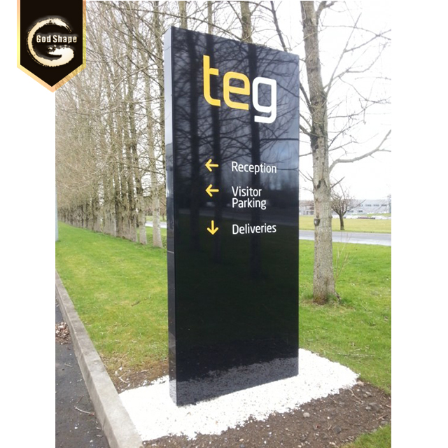 Manufacturer custom outdoor freestanding wooden vision guide aluminum metal led pylon sign