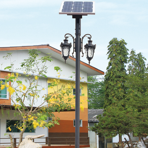 elegant design two bulbs solar power green energy 30W outdoor led street light pole solar motion sensor light road