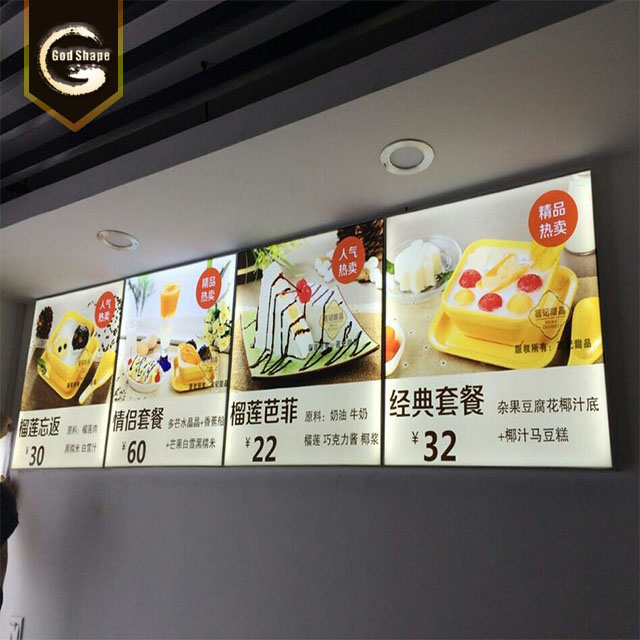 Wholesale lightbox menu restaurant menu board custom business led light box display