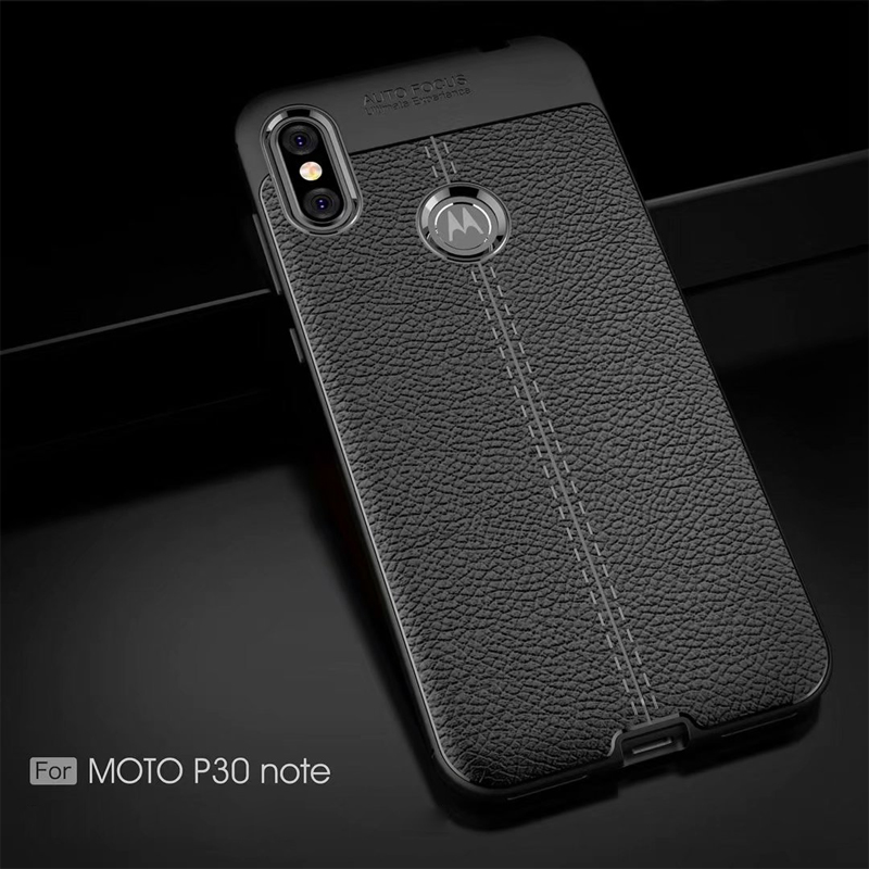 Hot Sell Litchi pattern Soft Tpu case for Motorola moto P30 Note