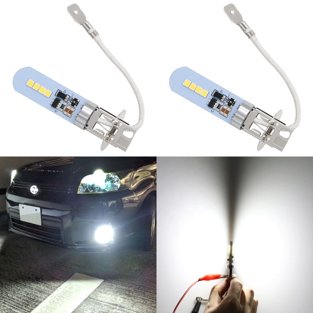 Led Cob Chip Amber H11 H3 12Smd 2835 2Smd 3030 G6 Lamp 50W Motorbike Headlight