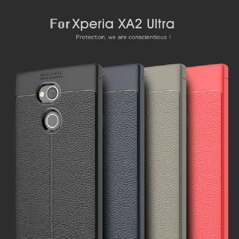 Litchi pattern Soft Tpu case For Sony Xperia XA2 Ultra Cover