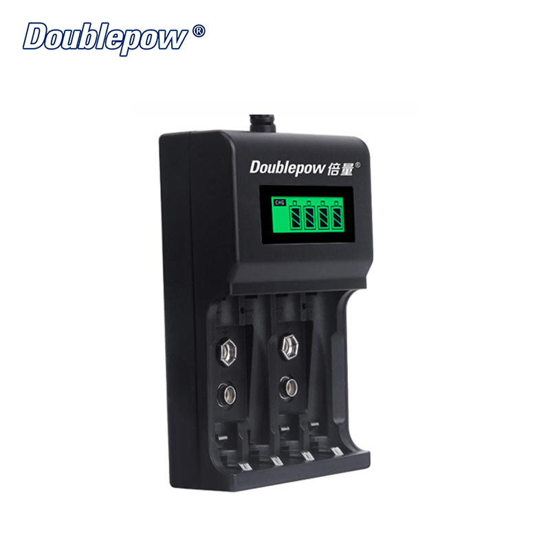 Multifunctional 4 Slot 1.2V AA AAA 9V rechargeable battery quick USB charger with lcd display screen