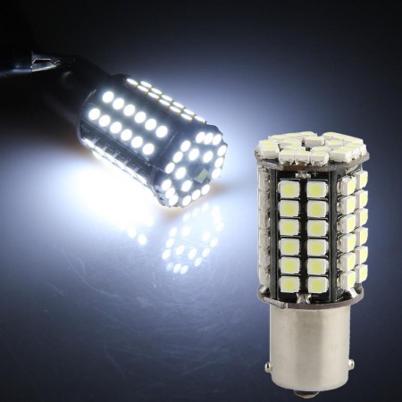 2 1156 BA15S 80 LED 3528 SMD White Car Tail Parking Stop Light Bulb Lamp
