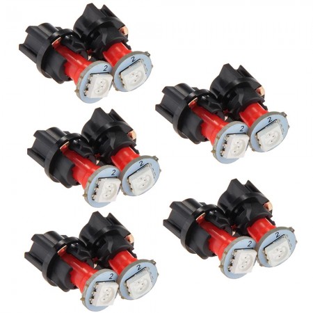 74 T5 LED Twist Socket Red Instrument Panel Cluster Plug Dash Light Bulb