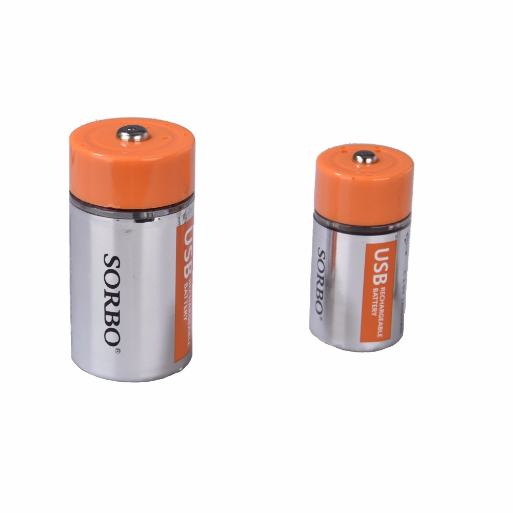 Functional Useful Lithium-ion D Size USB Rechargeable Battery 1.5V