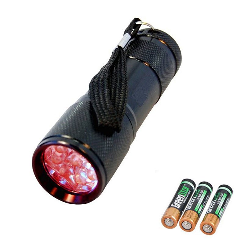 Long Range Red Beam 625nm LED Flashlight 9 LED Red Light Flashlight for Charts Reading Night Observation