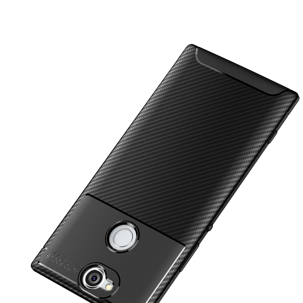 New Premium Shock Protection Carbon Fiber Skin TPU Silicone Case For Sony xperia xa2 plus