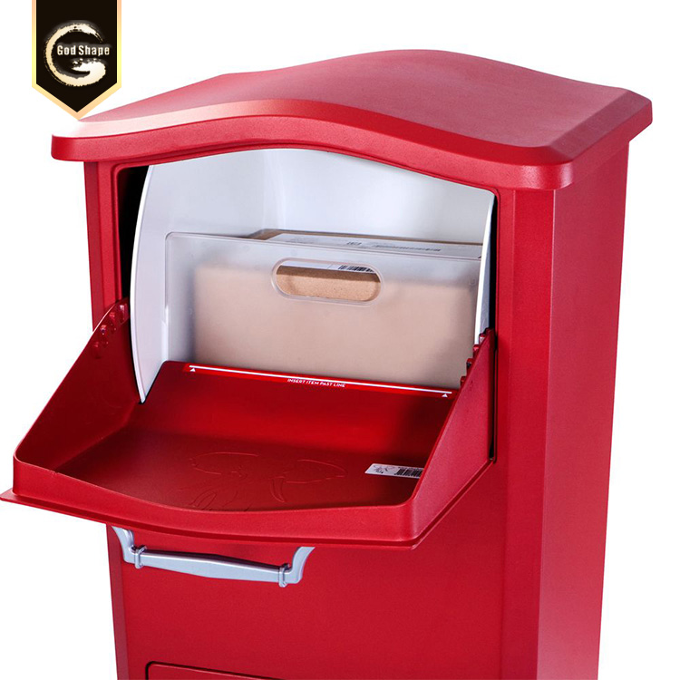 2019 modern drop box parcel red Drop Box with key lock mailbox lock cam locks