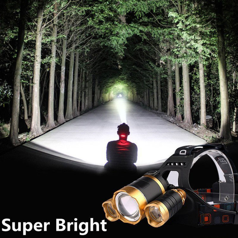 High Power 6000 Lumen Long Range Zoom Rechargeable Led Light Headlamp