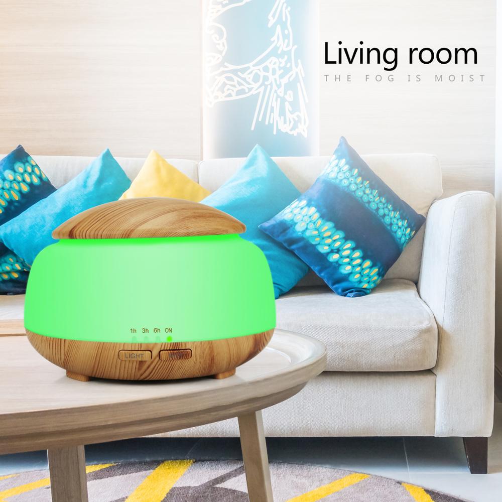300ml Wood grain Ultrasonic aroma diffuser cool mist essential oil humidifier with soothing color LED light happy healthy life