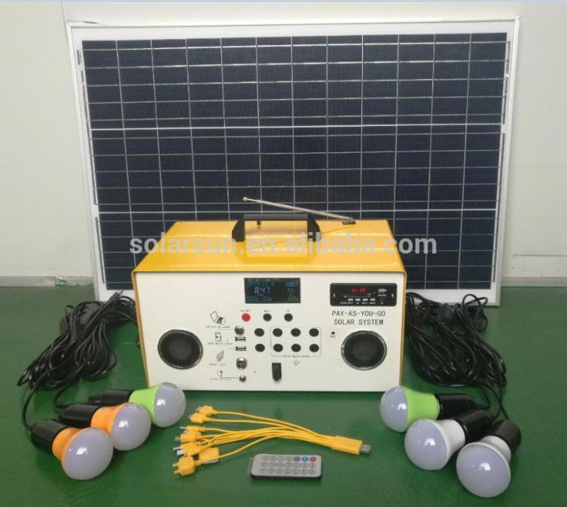 Energy Saving Recycled Potable Home Solar Power System with LED Light