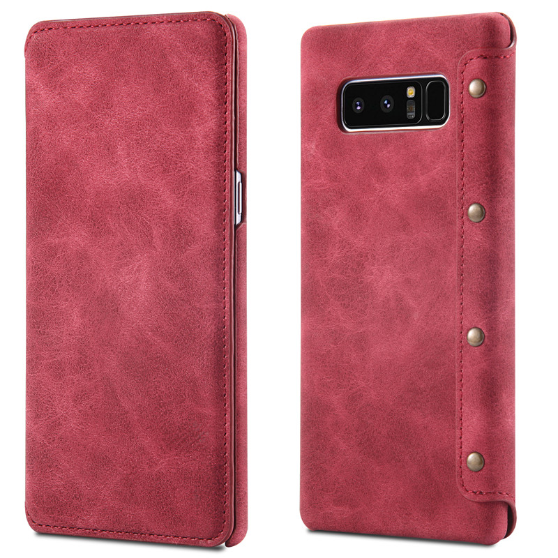 Magnetic Flip Premium PU Leather Cell Phone Wallet Case for Samsung Galaxy Note 8 Case Leather