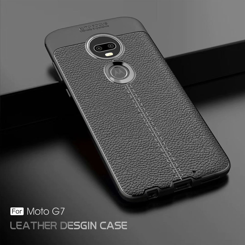 Carbon Fiber Lichee Pattern tpu For Motorola moto G7 Soft TPU Case