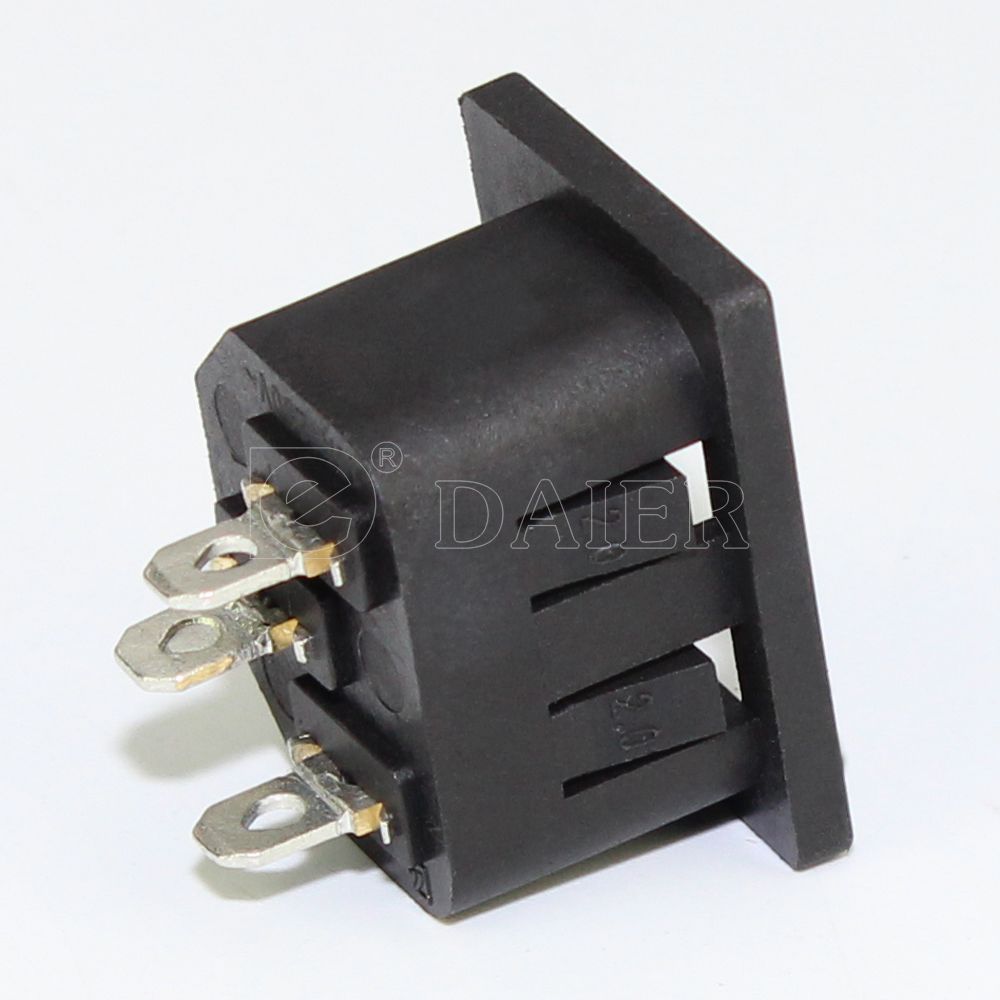 3Pin 250VAC 10A IEC 320 C14 Panel Mount Plug Adapter Power Connector Socket