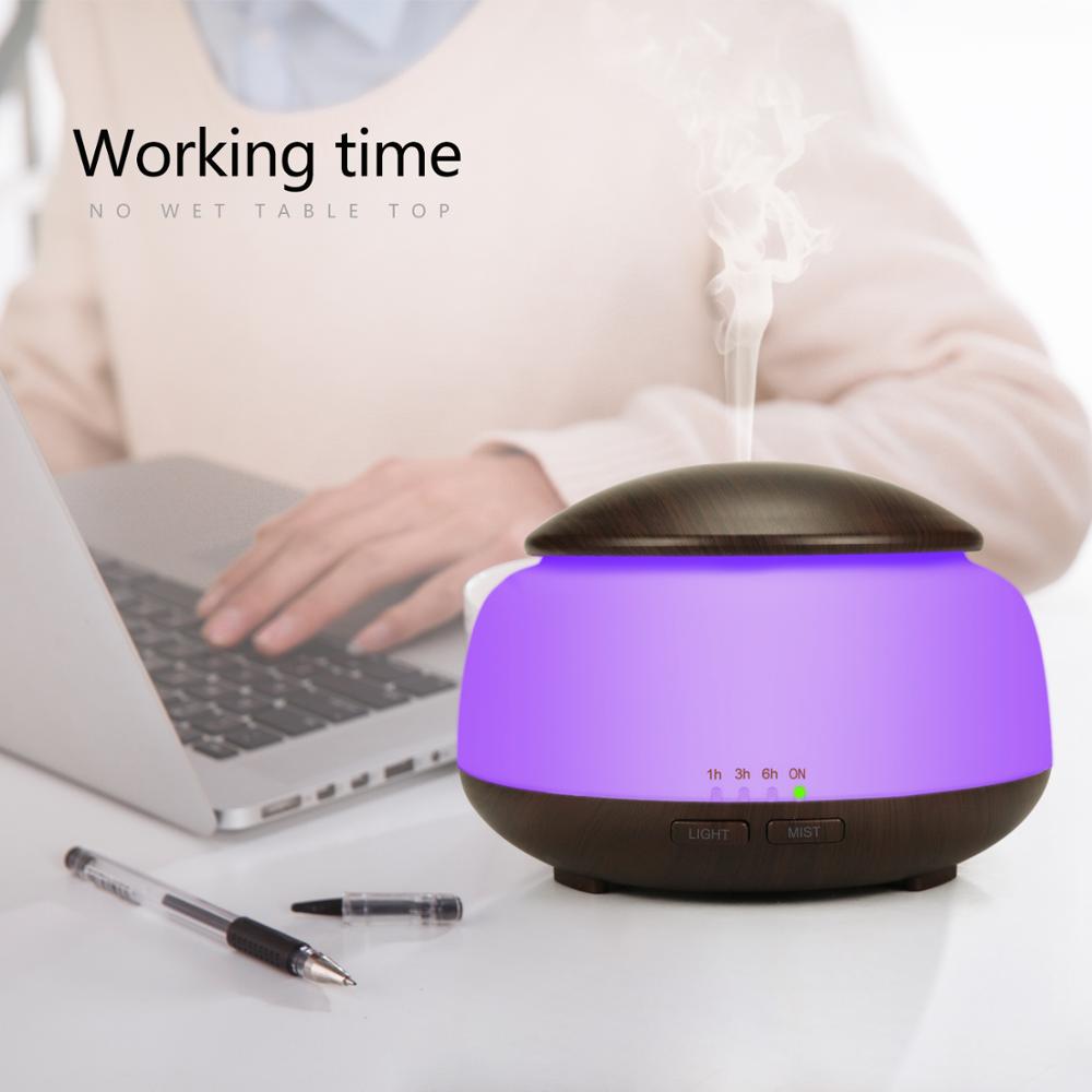 Creative Design 300ml Dark Wood Grain Ultrasonic Aroma Diffuser Cool Mist Humidifier with Remote Control