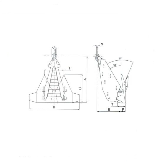 JV17-300KG Ship Anchor Used For HHP Anchor Offshore Anchor