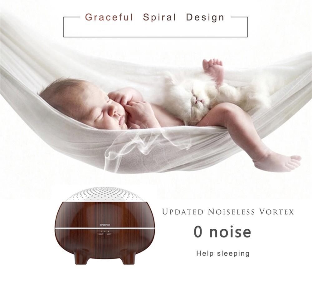 Decorative Colorful Ultransmit Aroma Essential Oil Diffuser ,Wood grain 300ml Air Purifier for CE ROSH UL certificate