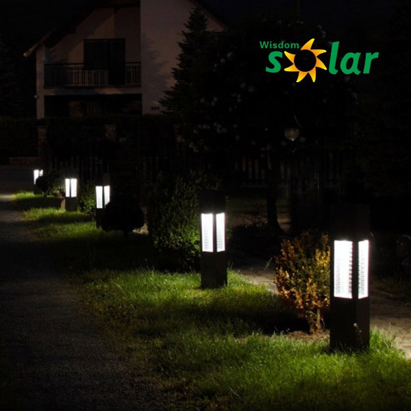 solar power tree lights Aluminum lawn post lamp