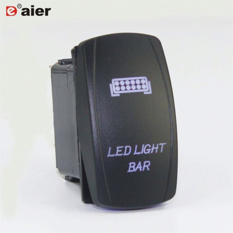 20A 12VDC 5 Pin Illuminated Waterproof Rocker Marine Auto Switch With Laser Symbol