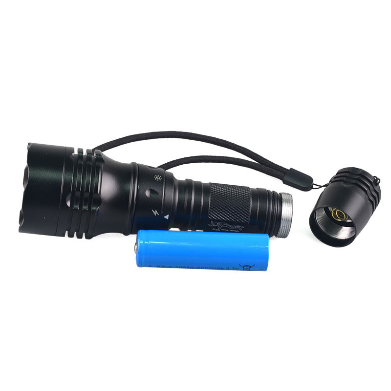 Rechargeable Waterproof 5 Modes LED Diving Flashlight Rotary Switch Powerful Diving Flashlight Torch