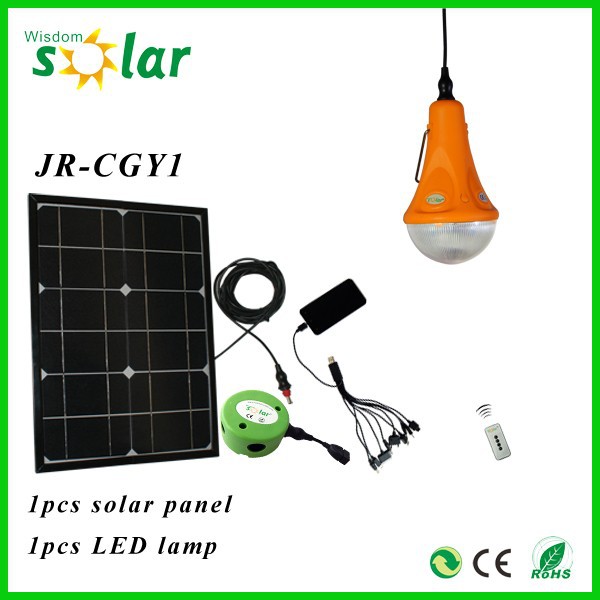 smart lighting CE portable solar lighting kit with 12W solar panel;small solar lighting kit