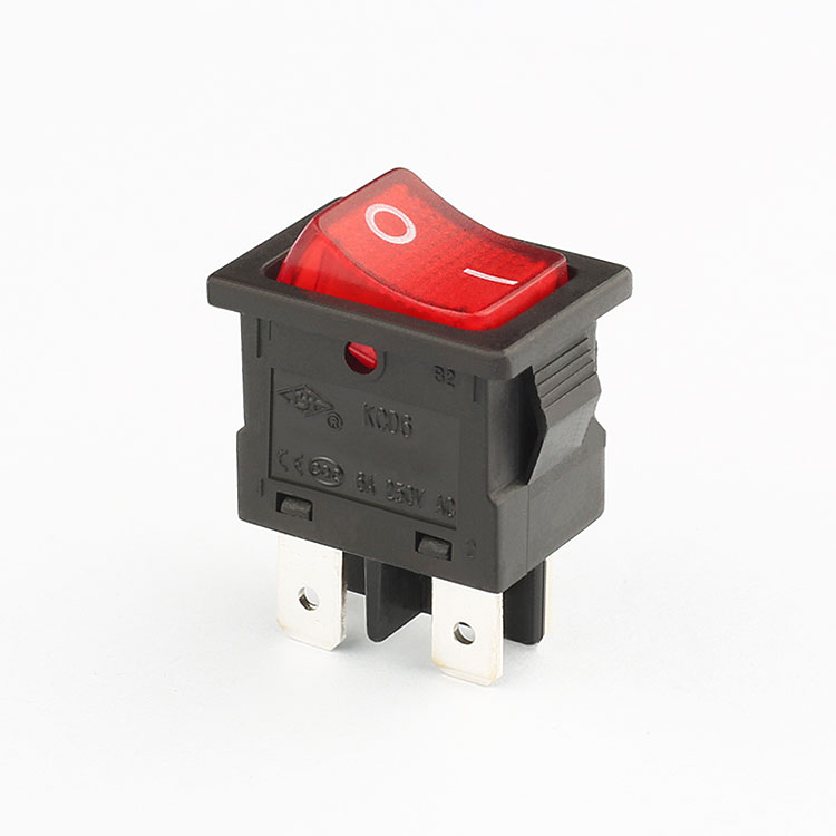 hot selling free sample 6a 250v dpst led  4 pin kcd6 rocker switch