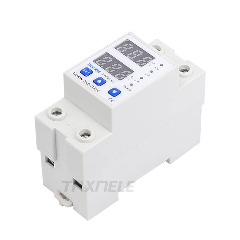 1 pcs 63A 230V Din rail adjustable over voltage and under voltage protective device protector relay with over current protection