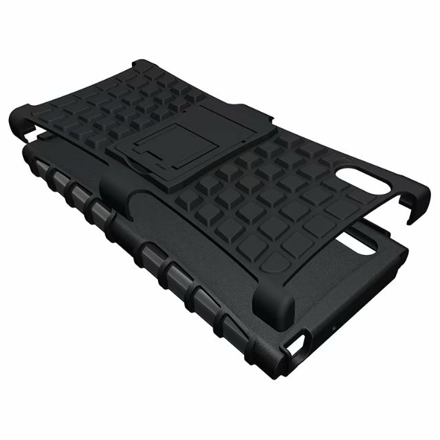 shockproof TPU+PC 2in1 tire pattern bracket cover phone case For Sony XA1