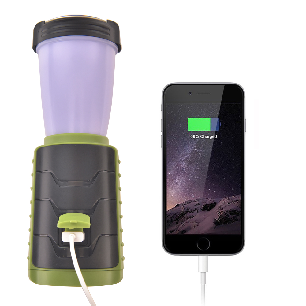 Online Hot Selling 300LM Portable Rechargeable Camping Lantern with Power Bank