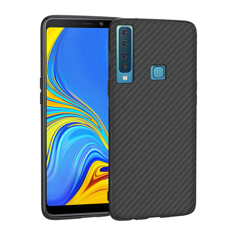 Matte Finish Carbon Fiber Textured Light Thin Shock Absorbing Bumper Skin hard case For Samsung galaxy A9 2018